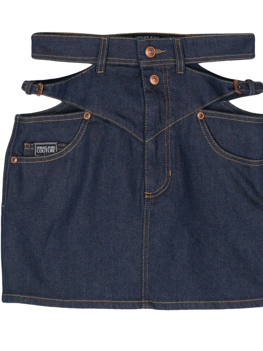 Affordable Women denim Jeans Versace cut-out skirt mini Couture 0615